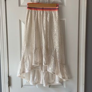 Justice Girls Skirt. High Low. Cream. Size 7